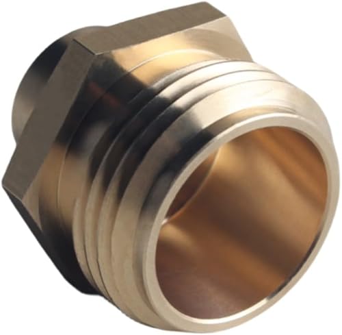 Miniatura 3 de DEWHEL Adaptador hexagonal reductor sin plomo de latón rosca de manguera de jardín 34 "GHT x 14 "hembra NPT acoplador recto para