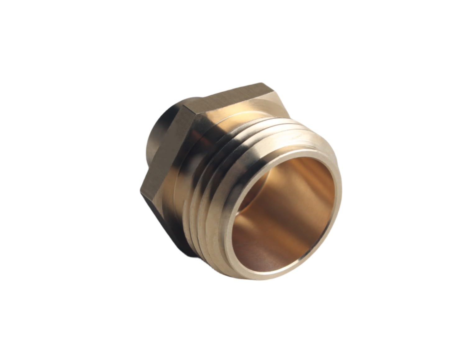 DEWHEL Adaptador hexagonal reductor de latón sin plomo, rosca de manguera de jardín de 3/4 pulgadas GHT x 1/4 pulgadas hembra NPT acoplador de ajuste recto para agua/combustible/aire/aceite/gas WOG 2