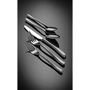 Artaste rain ii forged 1810 stainless steel black service for 4 flatware 20 piece set  urban country home decor