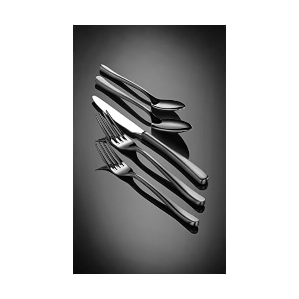 Artaste rain ii forged 1810 stainless steel black service for 4 flatware 20 piece set  urban country home decor