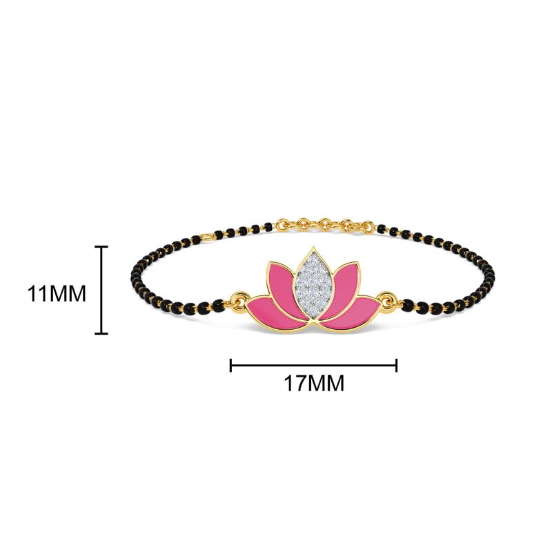 Image of KISNA Diamond Gold Mangalsutra Bracelet for Women