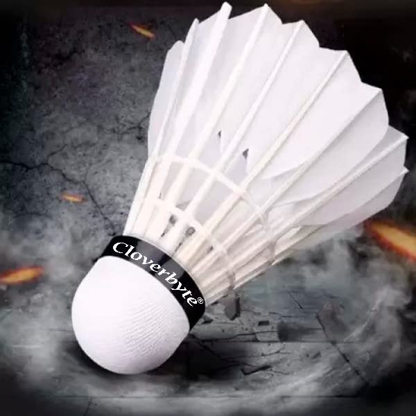 CLOVERBYTE White Feather Wings Badminton Shuttles Light Weight Feather Shuttle - (White 10 pc)-picture-47