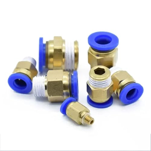 Raccord pneumatique 1/4 et 1/8 mâle droit connecteur rapide PC 8mm 6mm