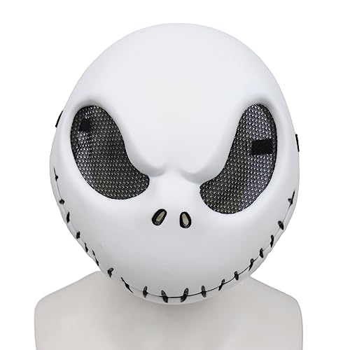 Jack Of Skellington Mask For Kids Nightmare Christmas Mask Halloween Skeleton Pumpkin Demon Outfit Props 5-12Years #TOP2