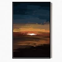 Framed Canvas Wall Art Abstract Landscape Canvas Prints Home Artwork Decoration for Living Room,Bedroom - 16x24 inches