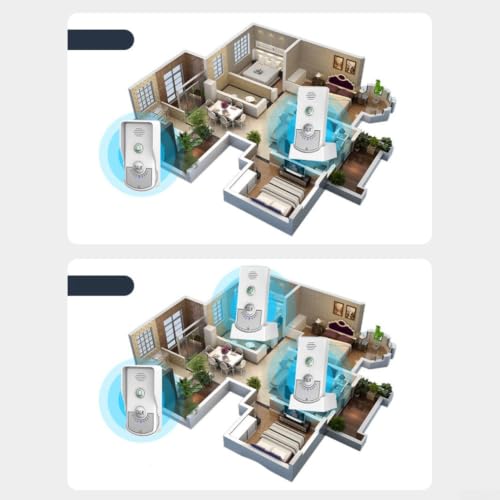 Timbre inalámbrico impermeable 1000m para chalets con batería recargable de 2000 mAh 6