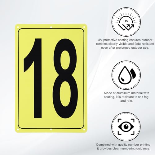 Señal de aparcamiento número 18 resistente al clima placa rectangular de aluminio 3