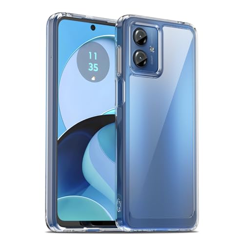 Liisooka Case for Motorola Moto G14 Military Grade Drop Protection Phone Case Yellowing Resistant Anti-Scratch Hard PC Back Shockproof Hard Ultra-Thin Protective Cover Clear