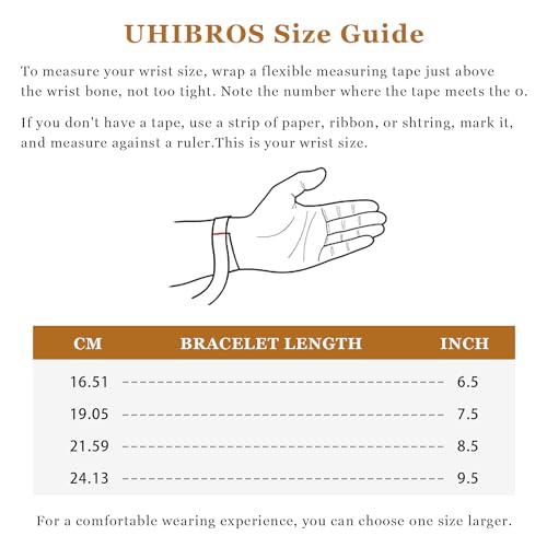 UHIBROS 316L Stainless Steel Chain Bracelet for Men Women, 18K Gold Sturdy Metal Link, Silver Black Cuban/Figaro/Paperclip/Rope Fashion Jewelry Set for Dad, Boyfriend, Husband, Girlfriend4