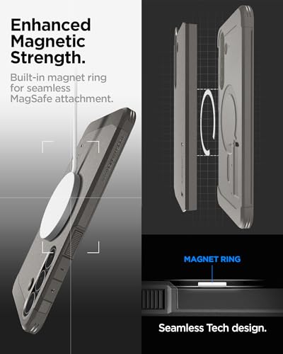 Image of Spigen Tough Armor MagFit for Samsung Galaxy S25 FE Case, Galaxy S25 FE Back Cover (2025) - TPU+Poly Carbonate｜Gunmetal