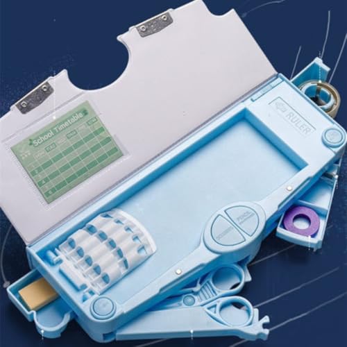 Image of Storio Space Theme Pencil Box for Kids, Boys & Girls, School Pencil Case with Magnetic Lock, Space & Unicorn Themes