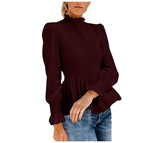 XIACYLDDFQ Frauen Bequeme beiläufige Schmetterlings-Hülsen-beiläufige gekräuselte Ausschnitt-einfarbige Oberseite Bluse elegant weiße Chiffon Karierte Schwarze Spitze Weiss kurz Cover