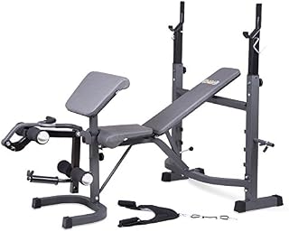 Body Champ Olympic Weight Bench with Preacher Curl, Leg Developer and Crunch Handle