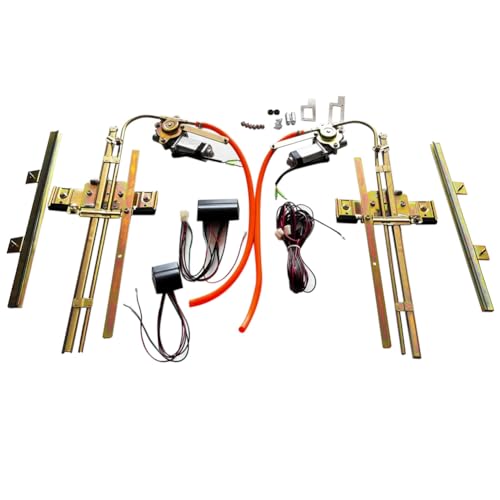 Image of Pair Universal 2-Door Electric Power Window Conversion Flat Glass Installation Kit Compatible with Classic Cars & Custom Street Rods 1932 and up Ford, Chevy, Chrysler, etc. Cars and Trucks