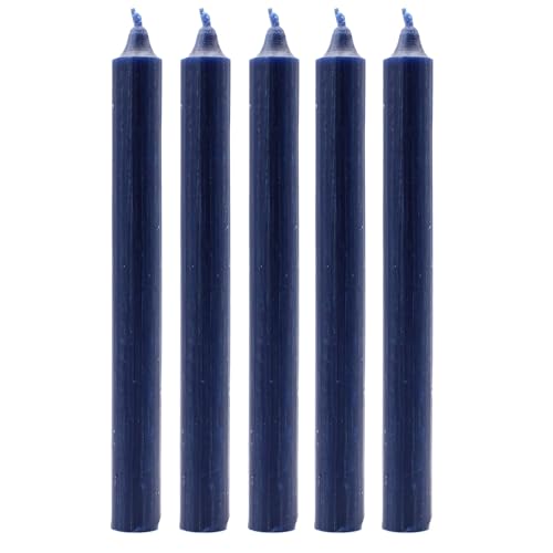 Bougies de table haut de gamme faites main bleu marine unie 20cm style bistrot
