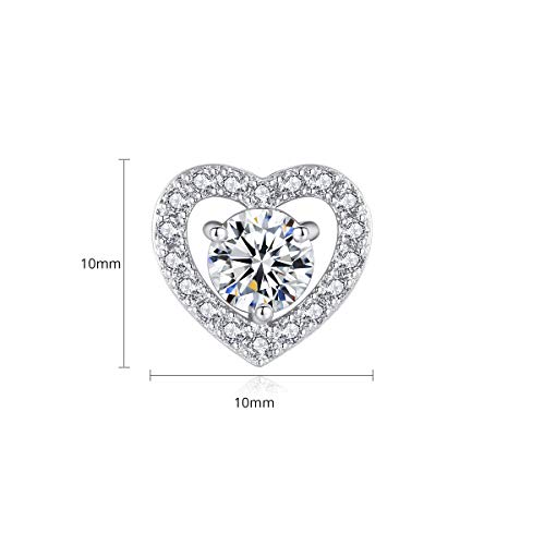 14K Gold Stud Earrings for Women, Excellent Cut D-color VVS1 Heart-Shaped Moissanite, Romantic Bridal Jewelry for Valentine's Day & Wedding2