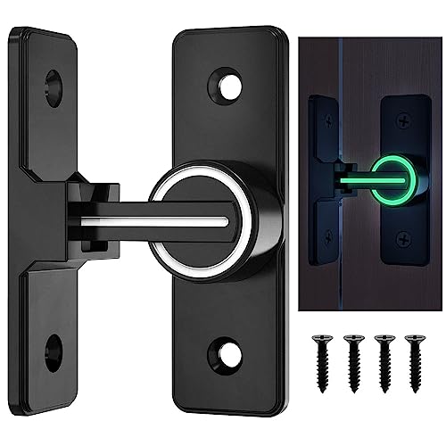 DOUSELLA Verrou Porte Coulissante Lumineux Verrou Serrure de Fermeture Porte Boulon de Verrouillage de Boucle en Alliage de Zinc Loquet de Serrure de Porte à 90 Degrés avec 4 Vis pour Porte Fenêtre