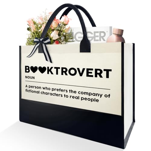 Book Lovers Reader Bookish Bookworms Librarian Tote Bag Gifts, Christmas Birthday Gifts for Book Nerd Lover Bookish Bookworms Librarian, Real People