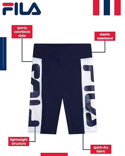 Fila Girls Bike Shorts - Soft Stretch Dance Tumbling Cartwheel Shorts for Girls - Kids Clothes for Gymnastics School and Play2