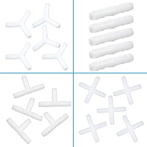 Quickun 5/16" Hose Barb Fitting Equal Barb Cross 4 Way Splicer Joint Mender Adapter Union Fitting (Pack of 20) Cover