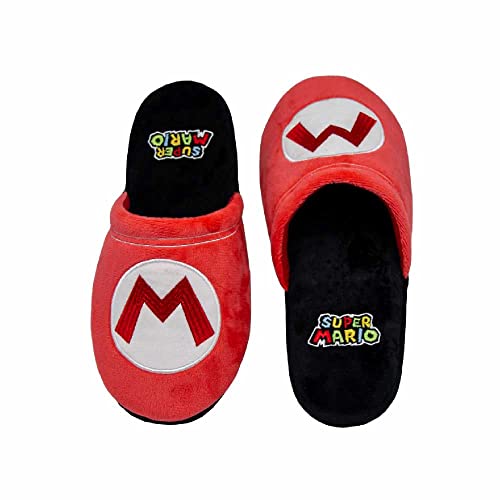 Chinelo de Quarto Pantufa Mario Bross Logo Oficial Moda Geek tamanho chinelo pantufa:P - 33/34/35