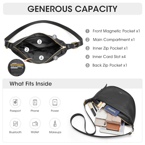Image of Kattee Leather Crossbody Purses for Women, Small Sling Bag, Women's Shoulder Handbags with Adjustable Strap