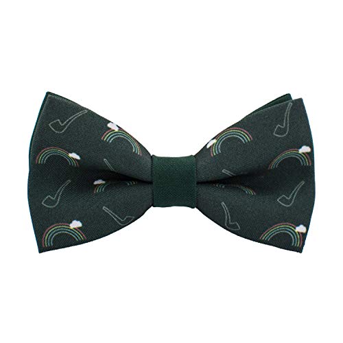 Bow Tie House Saint Patrick's day pattern pre-tied unisex dark green bow tie