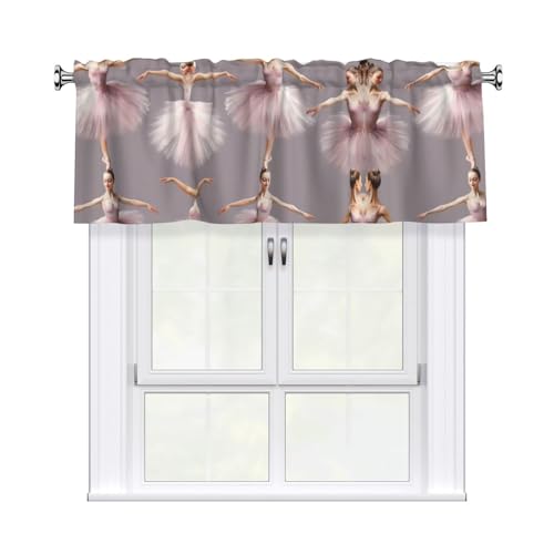 UVBDF Rideaux courts pour chambre à coucher, cantonnière, salon, chambre à coucher, motif ballerine danseuse