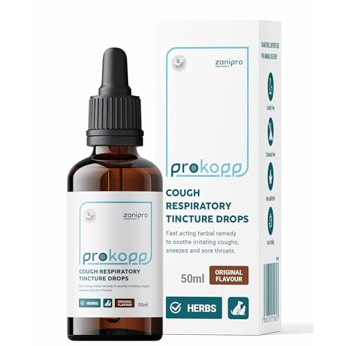 Zanipro Hustensaft Hund & Katze – Kennel Husten (Zwingerhusten) Behandlung, Erkältung & Schnupfen, Atemwege Unterstützung, Nasentropfen & Hustentropfen für Hunde und Katzen -Tinktur, 50 ml