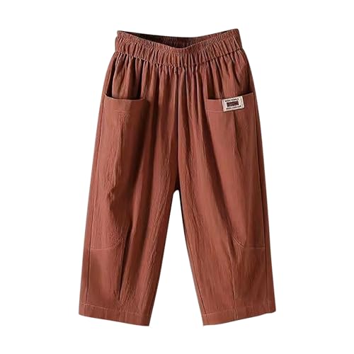 Women Capri Pants for Summer 2024 Casual Cotton Linen Plus Size Capris Loose Fitting Lightweight Cropped Pants with Pockets Work Trousers for Women Ladies Petite Dressy Capris Brown XX-Large