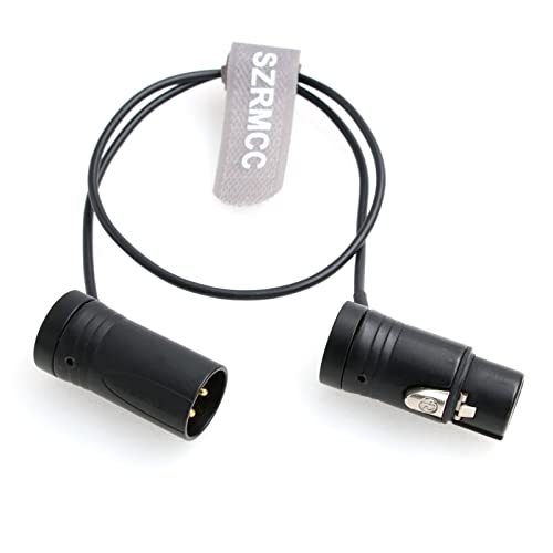 SZRMCC XLR Cable XLR 3 Pin Male to3 Pin XLR Female Low-Profile Audio Cable for Sound Devices 633 688 788T 302 552 Zaxcom Recorder Device Zoom F8 (Black Cap) - Image 2