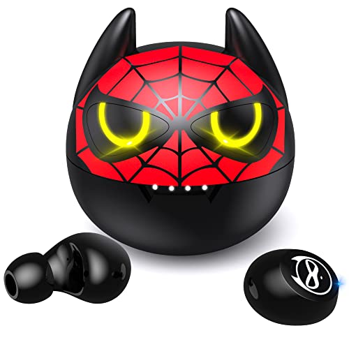 Gaming Earbuds Bluetooth 5.0 Gaming Headphones with Mic 36H Playtime IPX6 Waterproof Noise Reduction Premium Sound LED Display USB-C Fast Charge Wireless Earphones for Gaming Music Workout(Spiderman)