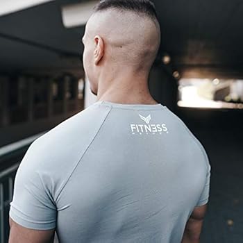 Fitness Method, sportief T-shirt, comfortabel slim fit shirt voor heren, met ronde hals en getailleerd, voor training en vrije tijd, voor gym en casual workout, mannen, 95% katoen, 5% elastaan