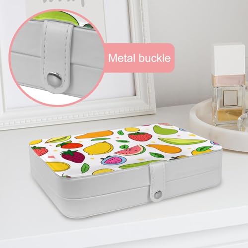 Boîte à bijoux portable compartimentée pour bracelets et bagues design fruité