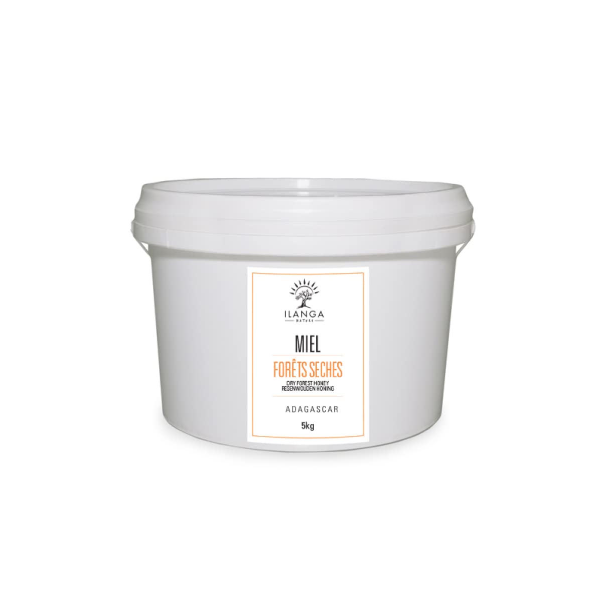 Ilanga Nature - Miel de Forêts Sèches 100% pur - Seau de Miel 5 kg - Format Famillial - Miel de Madagascar