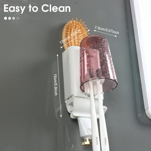 Ihave E203 Toothbrush Holders And Toothpaste Squeezer Set - Wall Mounted Bathroom Accessories With 1 Cup Toothbrush Holder And Toothpaste Dispenser thumb #3