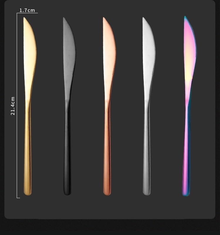 Silverware Flatware Set, 3/12/18/24 Pieces 304 Stainless Steel Spoons, Dessert Spoons, Forks, Coffee Long-handled Stirring Spoons, Home Eating Tableware Set (Color : Rainbow, Size : 4Set-