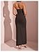 Floerns Women's Deep V Neck Halter Dress Bow Ruched Split Evening Bodycon Maxi Dresses Coffee Brown Small