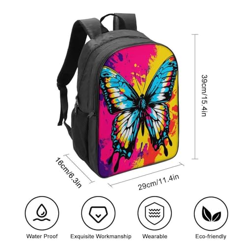 Mochila escolar de mariposas y juego impreso 3D para niños estudiantes de primaria 2