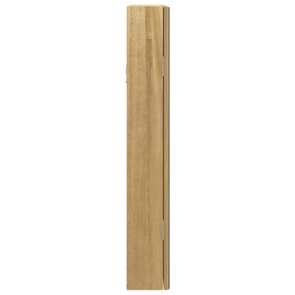 Lustro szafka na biżuterię z oświetleniem LED, montaż na ścianie, lustro bez ramy, zamykane drzwi, 37,5 x 10 x 67 cm, z haczykami, do korytarza, sypialni, łazienki, miejsce do przechowywania
