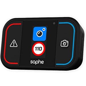 Saphe Drive Mini Speed Camera Detector with Colour Display, Detects Upcoming Speed Cameras and Hazards, No Subscription Necessary