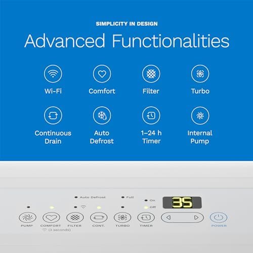 hOmeLabs Dehumidifier 7,500 Sq Ft Wi-Fi 50 Pint MAX 120 Pint 95°F, 90% RH - 4