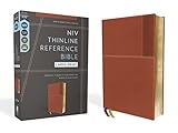 NIV, Thinline Reference Bible (Deep Study at a Portable Size), Large Print, Leathersoft, Brown, Red Letter, Comfort Print