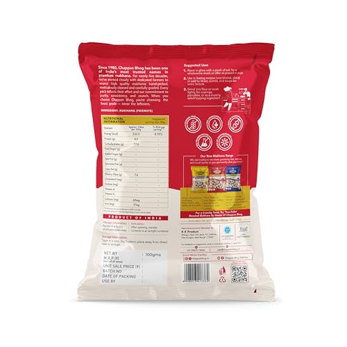 Image of Chappan Bhog Gold Makhana 100g | 5+ Suta Extra Large Foxnuts (Phool Makhana) | Raw Makhana (Lotus Seeds) | Healthy Snack | High Protein, Keto and Gluten Free | Fasting and Evening Diet Snack | Low in Fat