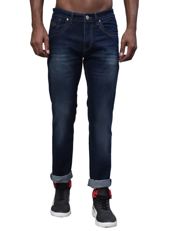 cantabil Men Blue Cotton Regular Fit Casual Jeans (P_MDNM00376_DARKMERCERISED)-picture-34