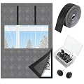 Beeveer 26 x 38 Inch Visible Thermal Window Insulation Kit for Winter Reusable Oxford Cloth Cotton Layer Thermal Window Cover for Winterizing Thicken Warm Winter Waterproof Attic Insulation Cover