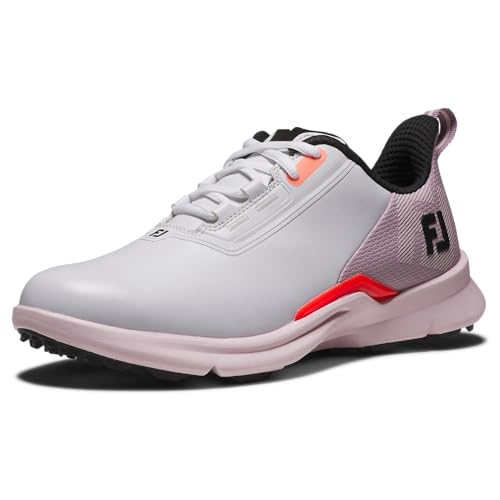 FootJoy Women's FJ Fuel Previous Season Style Golf Shoe, White/Pink/Coral, 7.5