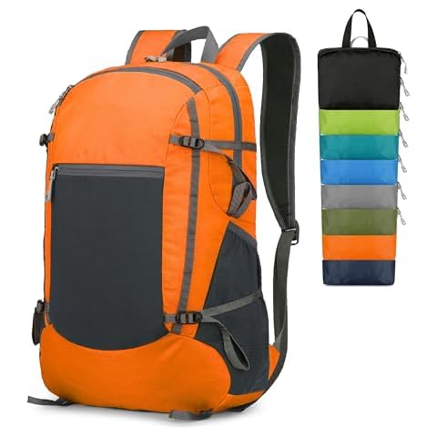 levayhill Hiking Backpack Daypack Lightweight Packable Travel Outdoor Camping Ultra Foldable Day Pack for Woman Man 30L(Orange) Cover