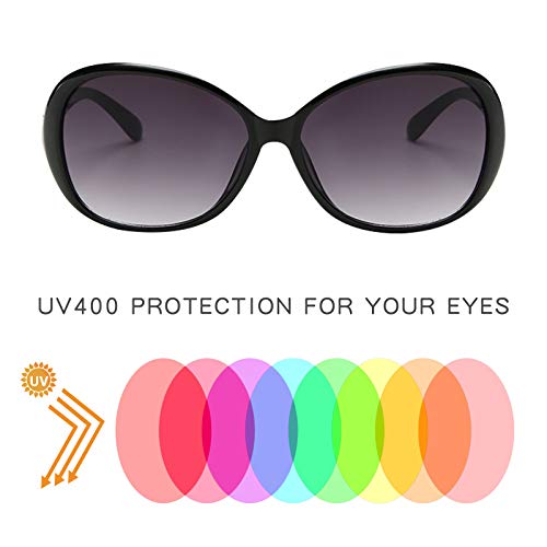 YQVIE 8 Pack Round Oversized Sunglasses Bulk for Women Shades Retro Plastic Large Trendy Sunglasses Set3