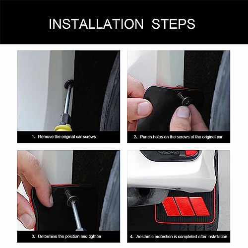 Image of 2 Pairs of Car Mud Flaps Safety Warning Reflective Devices for Car Splash Prevention Device Front and Rear Universal for Car Rubber